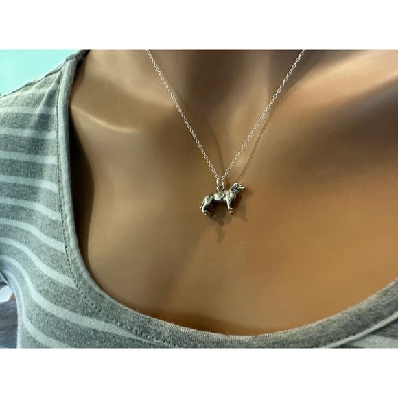 Sterling Silver Loving Labrador Dog Charm Necklace - Picture 4 of 5